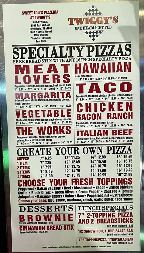 Dec 20, 2023 · Updated on: Dec 20, 2023. All info on Rollie's Pizza in Terre Haute - ☎️ Call to book a table. View the menu, check prices, find on the map, see photos and ratings. . 