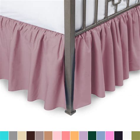 Twin bed skirts with split corners. Hide unsightly bed frame supports and under-bed storage in traditional style with this elegant cotton voile bed skirt. Featuring a three-sided configuration with split corners, the 100% polyester platform slides securely under your mattress, while the 100% cotton voile drop is designed to just kiss the ground for a tailored look. 