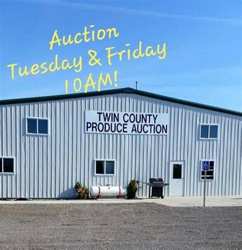 Twin county produce auction. The Farmer’s Produce Auction was started in 1995 as a wholesale market for local farmers to grow and sell their produce in bulk to buyers throughout the state. The Produce Auction was the first of its kind started in Ohio and is currently one of the largest in the state. The Farmer’s Produce Auction prides itself on selling fresh, quality ... 