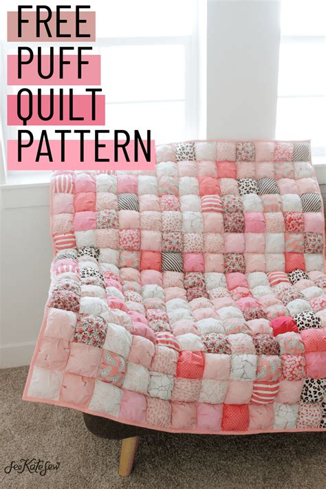 Twin size puff quilt pattern.  This puff quilt tutorial is very comprehensive, so even if y...
