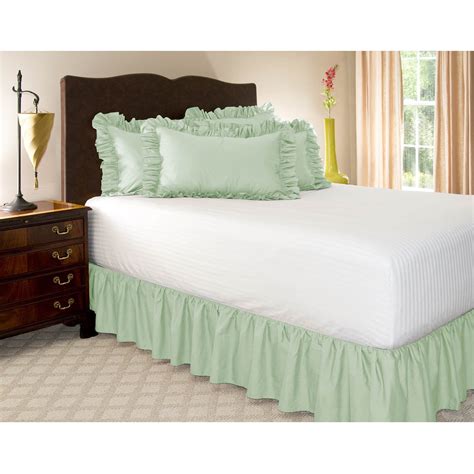 Lovely dust ruffles with a scalloped edge hide your box spring and underneath storage too. Polyester/cotton. Machine wash. Imported. Available in 2 sizes and 6 colors. Colors …. 
