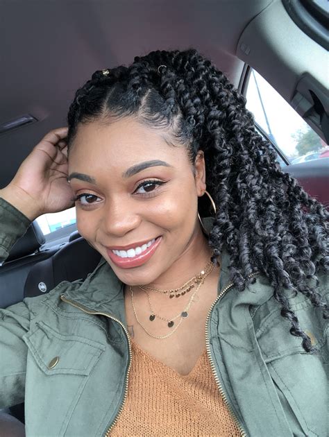 Twist braids hairstyles with natural hair. If you've perfected the two-strand twist-out, try this three-strand version. Unlike braiding the hair, which involves crossing the hair and opposite directions, all the sections of a three-strand ... 