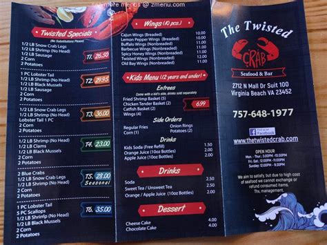 Twisted Crab Menu With Prices