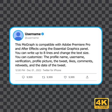 Twitter Tweet After Effects Templates Motion Array