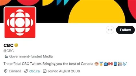 Twitter adds ‘Government-funded Media’ tag to CBC account