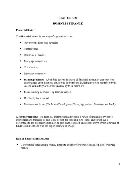 Two Business Notes Finance Paper Lecture For