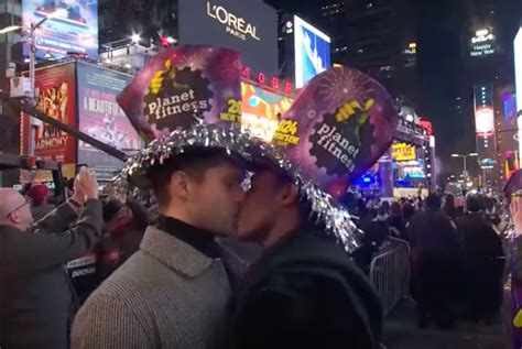 Two Guys Kiss on New Years
