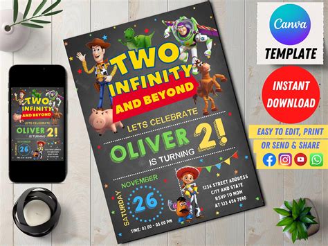 Two Infinity and Beyond Birthday Invitation Two Infinity Etsy in 2021