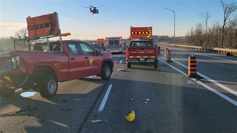 Two MTO employees struck, critically injured in Hwy. 400 crash