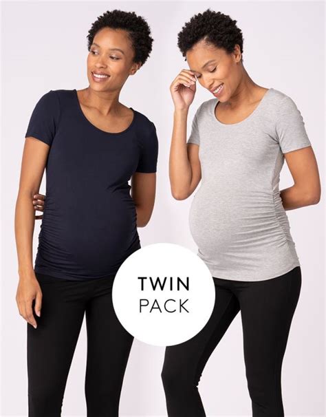 Two Pack Essential Striped Maternity to Nursing T-Shirts