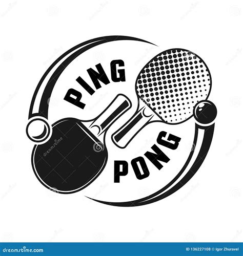 Two Rackets For Ping Pong Vector Logo Concept