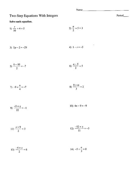 Two Step Equation Worksheet Copy solving Two Step Equations Lessons Tes