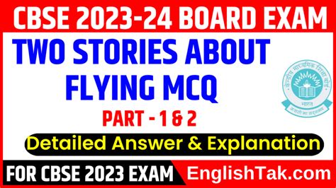 Two Stories about Flying MCQ Class 10 CBSE English …