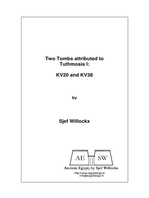 Two Tombs attributed to Tuthmosis I: KV20 and KV3 PDF Hatshepsut …