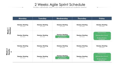Two Weeks Agile Sprint Schedule Presentation Graphics Presentation