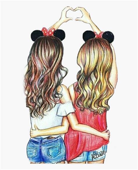 Two cute bff drawings. 12/out/2020 - Two Best Friends Drawing: The Most Beautiful Images For You - MobyGeek.com 