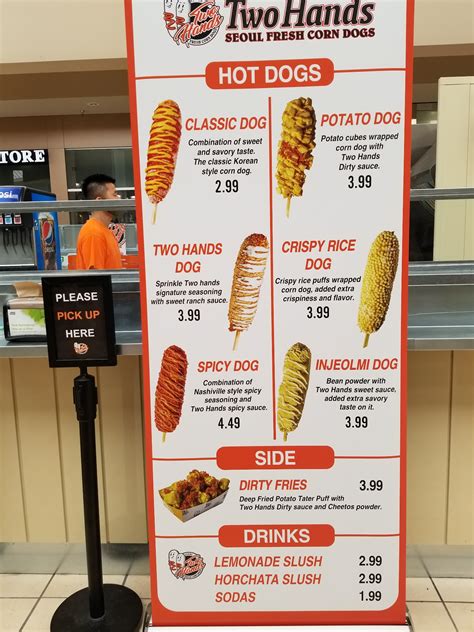 Two hands corn dog 21 mile. Choosing can be tough for the uninitiated, but Two Hands also offers a three-dog set for $13.99, a three-dog set with fries and two drinks for $21.99, or a set of five dogs, the Mega Box, for $21. ... 