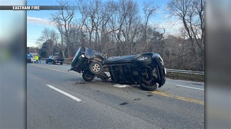 Two people hospitalized after multi-vehicle, rollover crash in Eastham