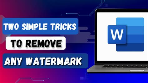 Two simple tricks to remove any watermark in Word document YouTube
