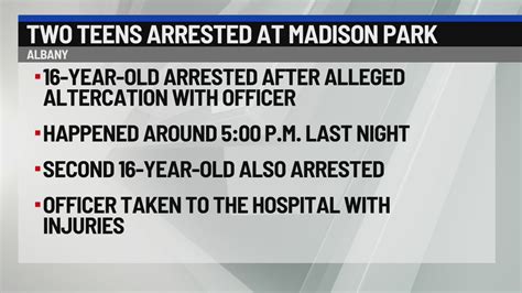 Two teens arrested at Madison Park in Albany