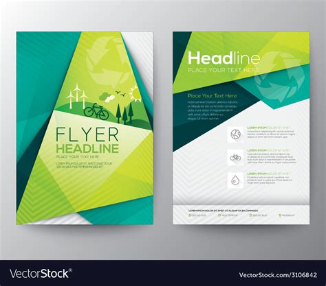 TwoSided Flyer Template With Triangle Elements Design Flyer template