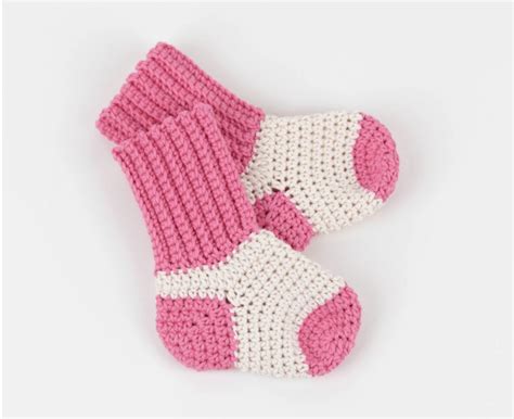 TwoTone Crochet Baby Socks Free Pattern Croby Patterns