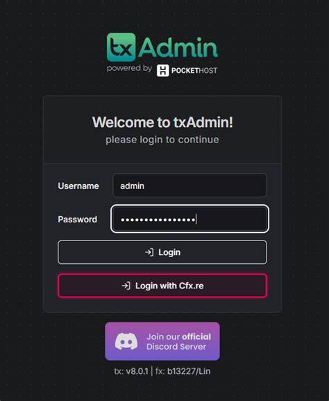 Txadmin login cfx.  Your hub for managing servers, assets and subscriptions.  Another use...