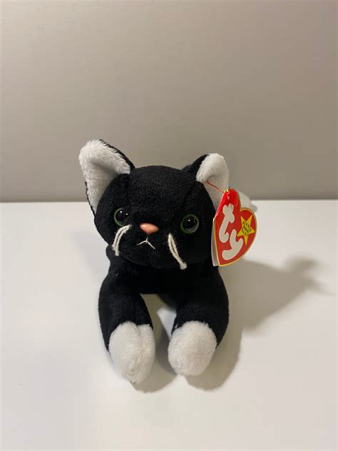 Ty Beanie Baby Black and White Cat - Etsy