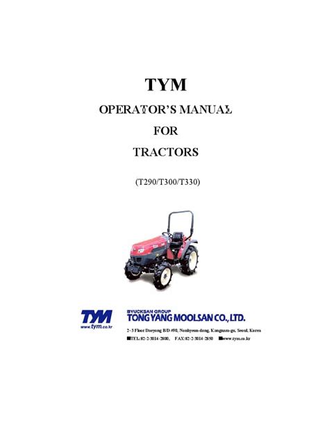 Tym 2810 t290 t300 t330 tractor workshop service manual. - Operating manual for a small hydro station.