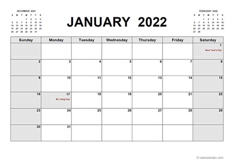 Typable Calendar 2022