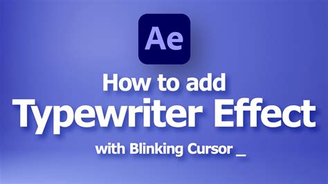 TypeOn Text Effect Typewriter with blinking Cursor After Effects Tuto... Text effects