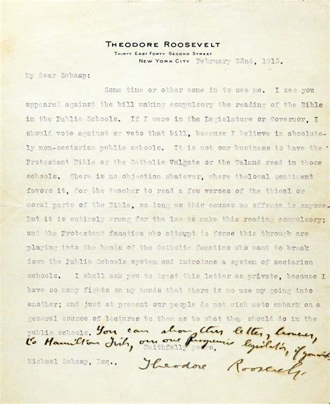 Typed Letter Signed with Autograph Additions TLS THEODORE ROOSEVELT