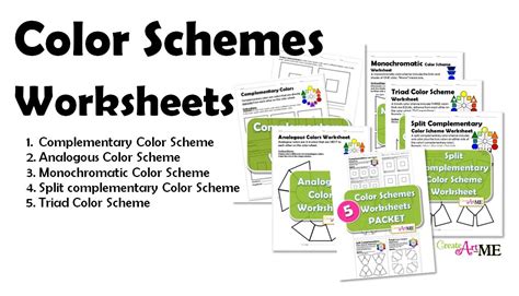Types of Color Schemes Worksheets Create Art with ME