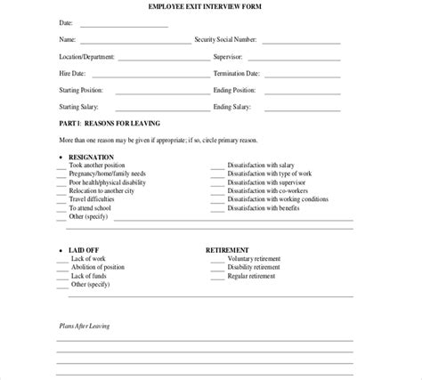 Types of Exit Interview Documents Free PDF, DOC, Excel Format Download