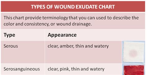 Types of Wound Exudate Cheat Sheet NCLEX Quiz