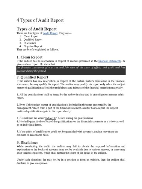 Types of audit report pdf.  There are four types of audit reports: 1. .  Two h...