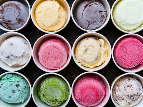 Types of ice cream. 
