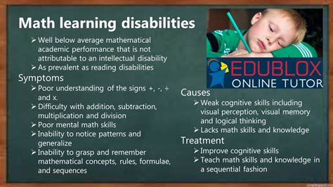 Learning Disabilities in Applied Math. Students with a learning disability in applied math, in particular, may fail to understand why problem-solving steps are needed and how rules and formulas affect numbers and the problem-solving process. They may get lost in the problem-solving process and find themselves unable to apply math skills in new .... Types of math learning disabilities