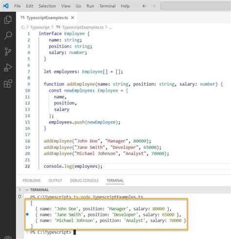 Typescript initialize empty array.  What does the ampersand (&) mean in a TypeScript type defi...