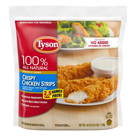 Tyson Fully Cooked Crispy Frozen Chicken Strips - Family Pack