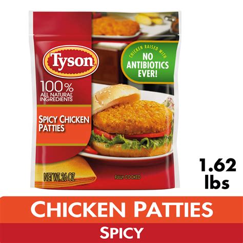 Tyson Fully Cooked and Breaded Spicy Chicken Patties, …