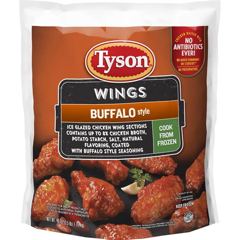 Tyson chicken wings. Tyson® Fully Cooked BBQ Bone-In Chicken Wings feature a sweet, tangy BBQ glaze and a crispy breading. Our wings are fully cooked and ready to cook from frozen to reduce prep time and provide quality you can trust. Ranked as the #1 appetizer on menus, chicken wings are essential for an on-trend and exciting menu selection. Stored frozen at 0°F, … 
