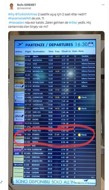 Uçak Rötarı Nedeniyle Havalimanında Saatlerce Mağduriyet. 