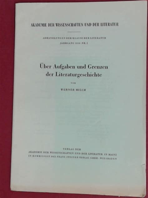 Über aufgaben und grenzen der literaturgeschichte. - Pocket style manual 6th edition cheap.