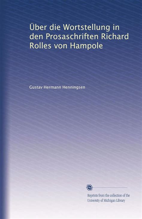Über die wortstellung in den prosaschriften richard rolles von hampole. - Housing act 2004 a practical guide.