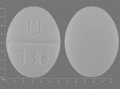 Pill Imprint U 136. This white elliptical / oval pill with imprint U 136 on it has been identified as: Clonidine 0.2 mg. This medicine is known as clonidine. It is available as a prescription only medicine and is commonly used for ADHD, Alcohol Withdrawal, Anxiety, Atrial Fibrillation, Benzodiazepine Withdrawal, Bipolar Disorder, High Blood ... . 