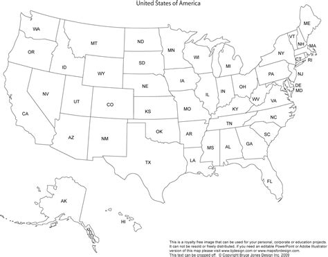 U S Map Blank Printable