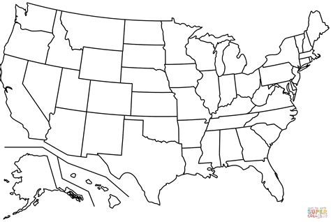 U S Map Coloring Page
