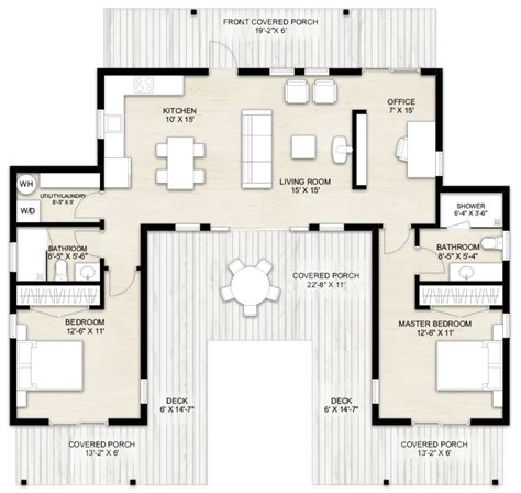 U Shaped House Floor Plans Simple One