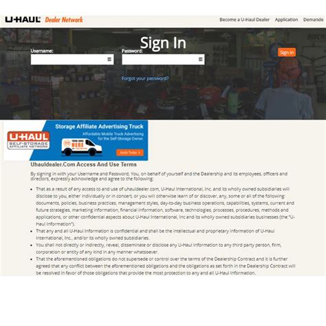 U haul dealer login. Become a U-Haul Dealer. Application. Demande. Password Reset. Password reset WAS NOT successful. Please try resetting your password again at a later time. Thank you. Return to the login page. This website is owned and operated by Web Team Associates, Inc. Copyright © 2023 U-Haul International, Inc. 